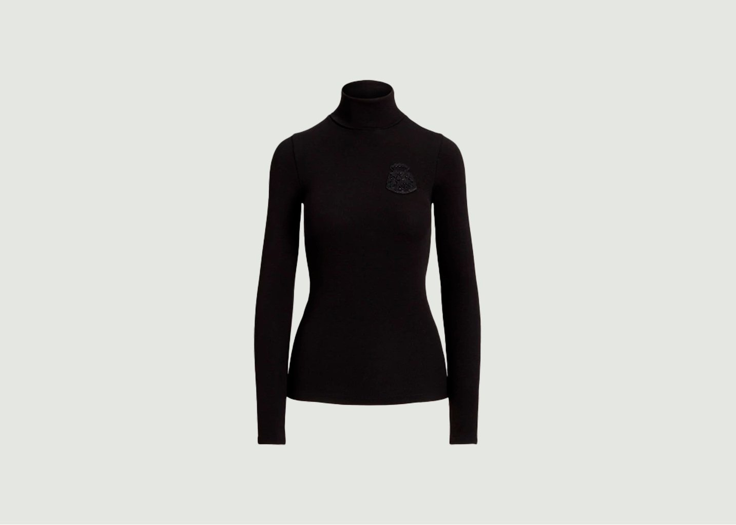 l'exception Pull Col Roulé Ajusté Noir Polo Ralph Lauren