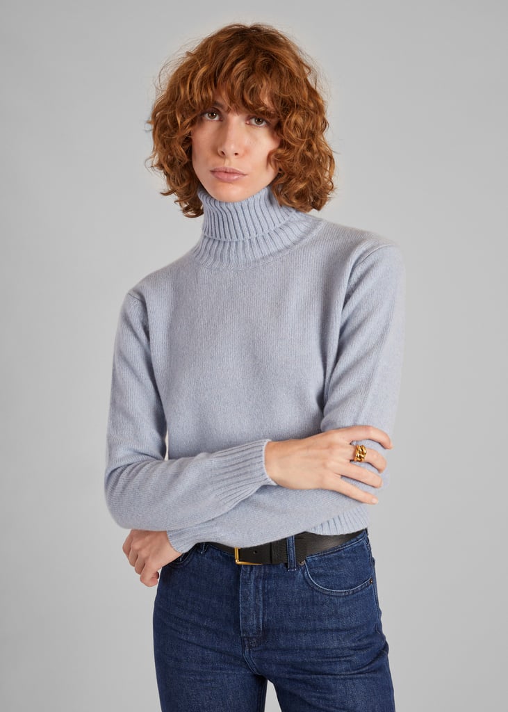 l'exception Pull col roulé en cachemire recyclé Bleu Clair L'Exception Paris