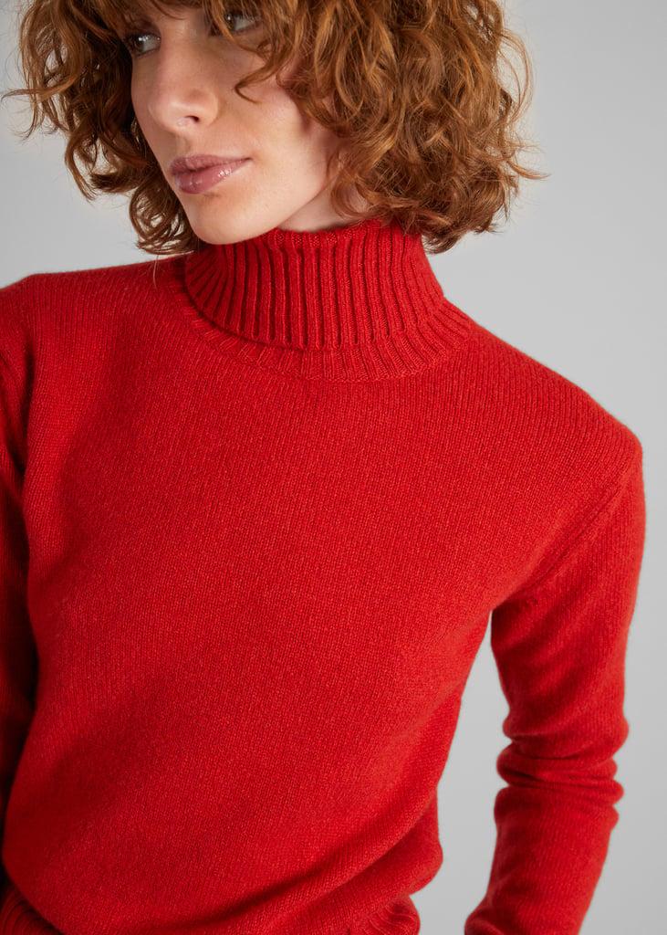 L'exception Pull Col Roulé En Cachemire Recyclé Rouge L'Exception Paris