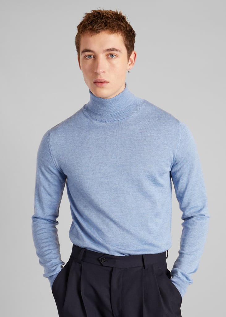 l'exception Pull col roulé en laine mérinos Bleu Clair L'Exception Paris