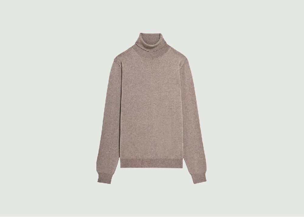 l'exception Pull Col Roulé Mérinos Taupe L'Exception Paris