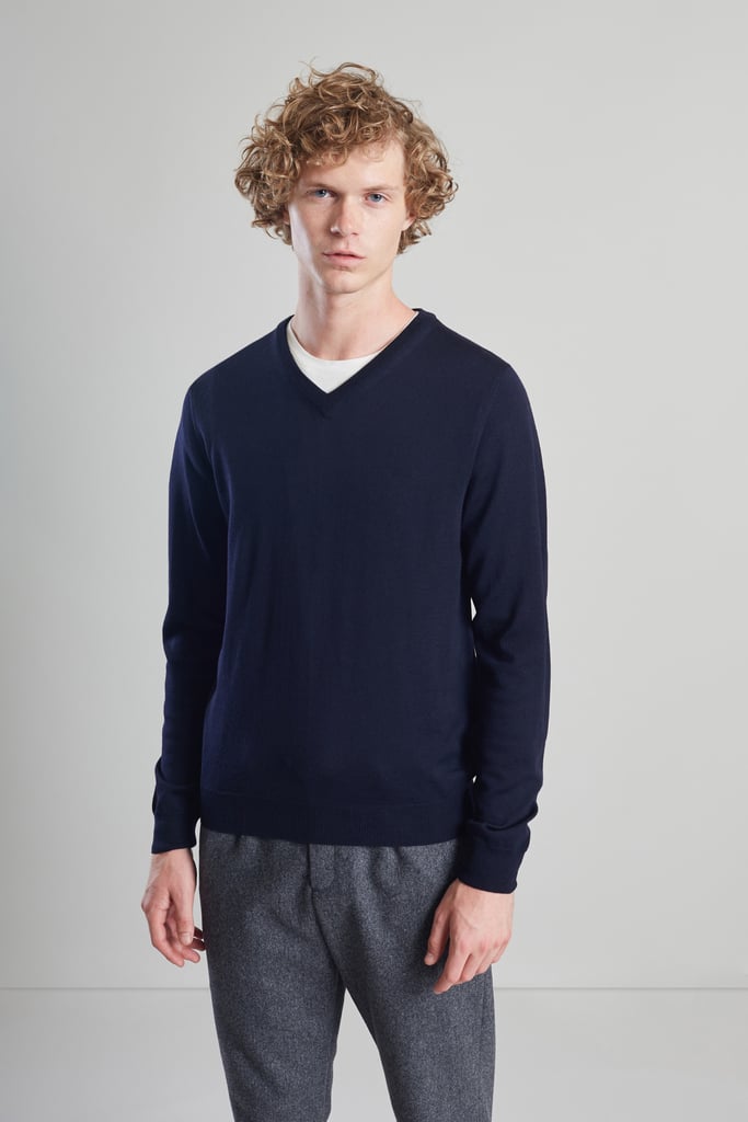L'exception Pull Col V Mérinos Bleu Marine L'Exception Paris