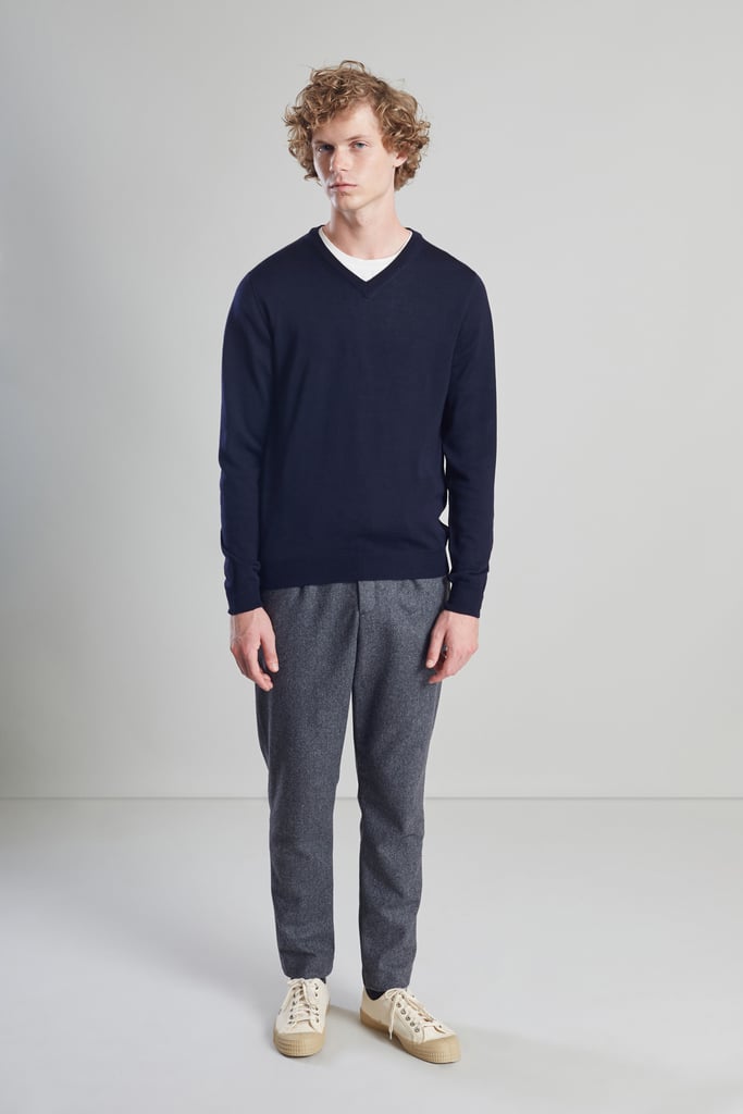 L'exception Pull Col V Mérinos Bleu Marine L'Exception Paris