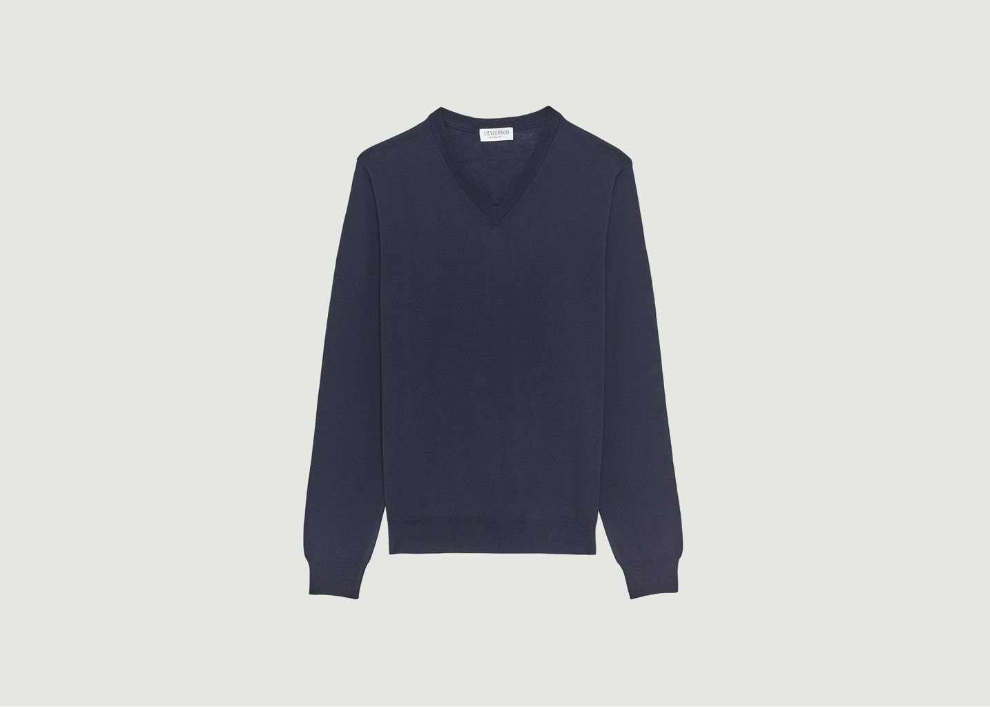 l'exception Pull Col V Mérinos Bleu Marine L'Exception Paris