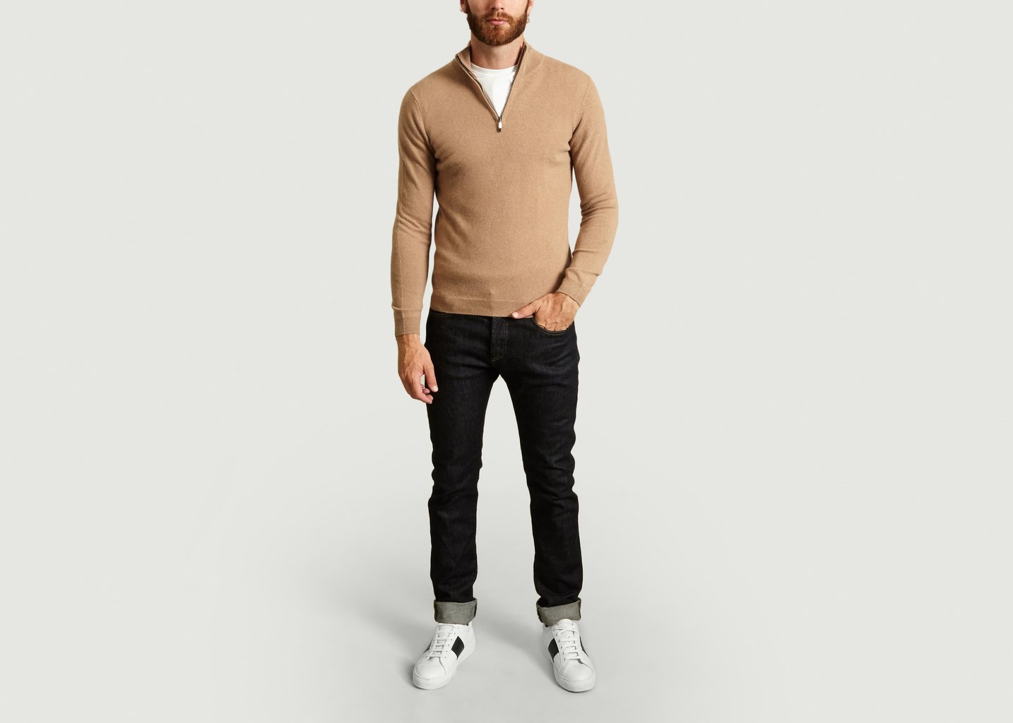 L'exception Pull Col Zippé Cachemire Blaise Camel Maison Montagut