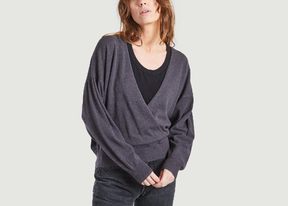 l'exception Pull Dewalt Façon Cache Cœur Anthracite IRO Paris