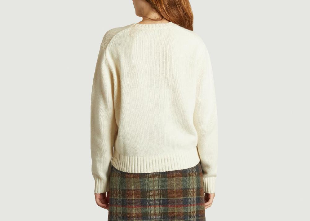 L'exception Pull En Laine à écusson Crème Polo Ralph Lauren