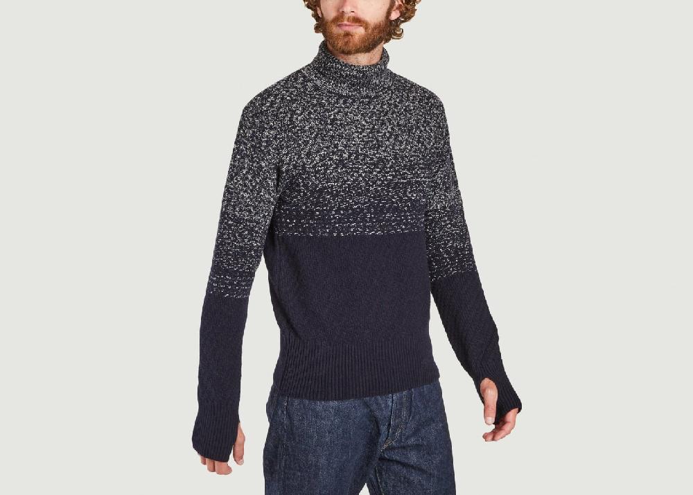 L'exception Pull En Laine Extrafine Col Roulé Talbot Bleu Marine Oliver Spencer