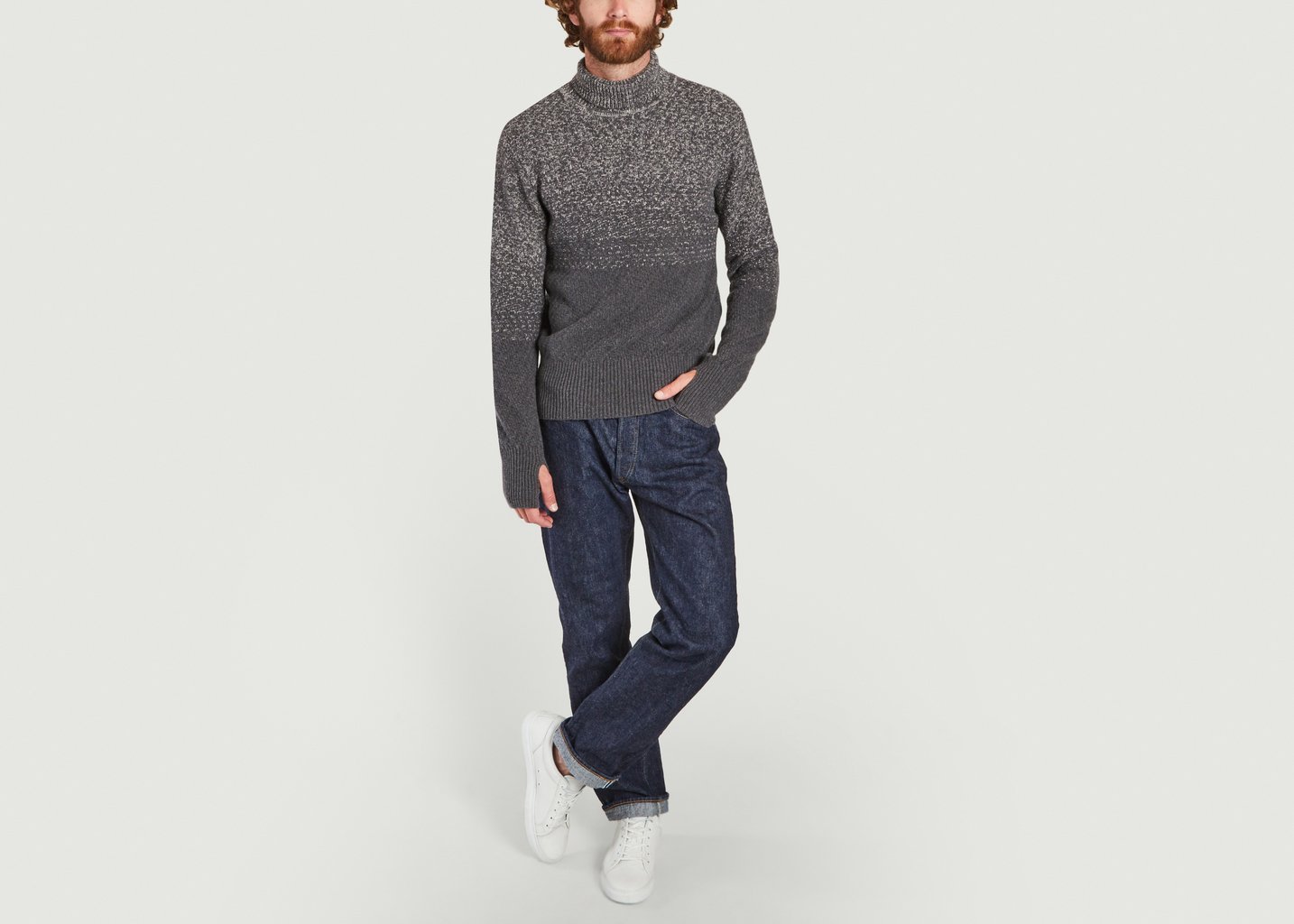 L'exception Pull En Laine Extrafine Col Roulé Talbot Gris Oliver Spencer
