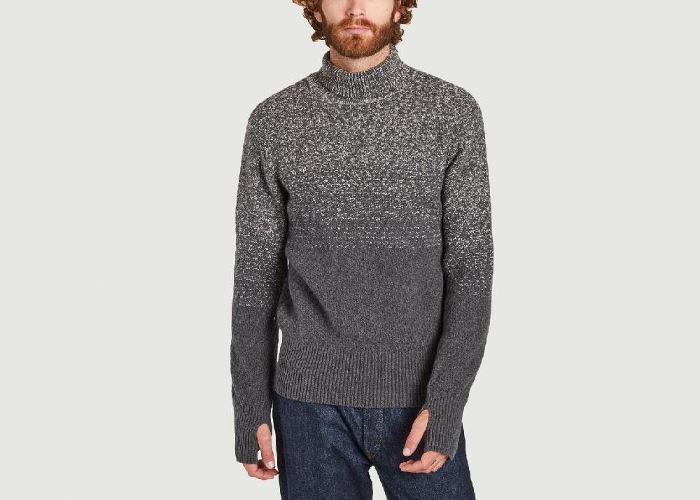 l'exception Pull en laine extrafine col roulé Talbot Gris Oliver Spencer