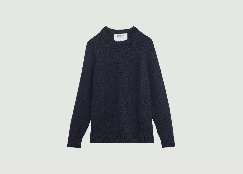 l'exception Pull en laine italienne Made in France Bleu Marine L'Exception Paris