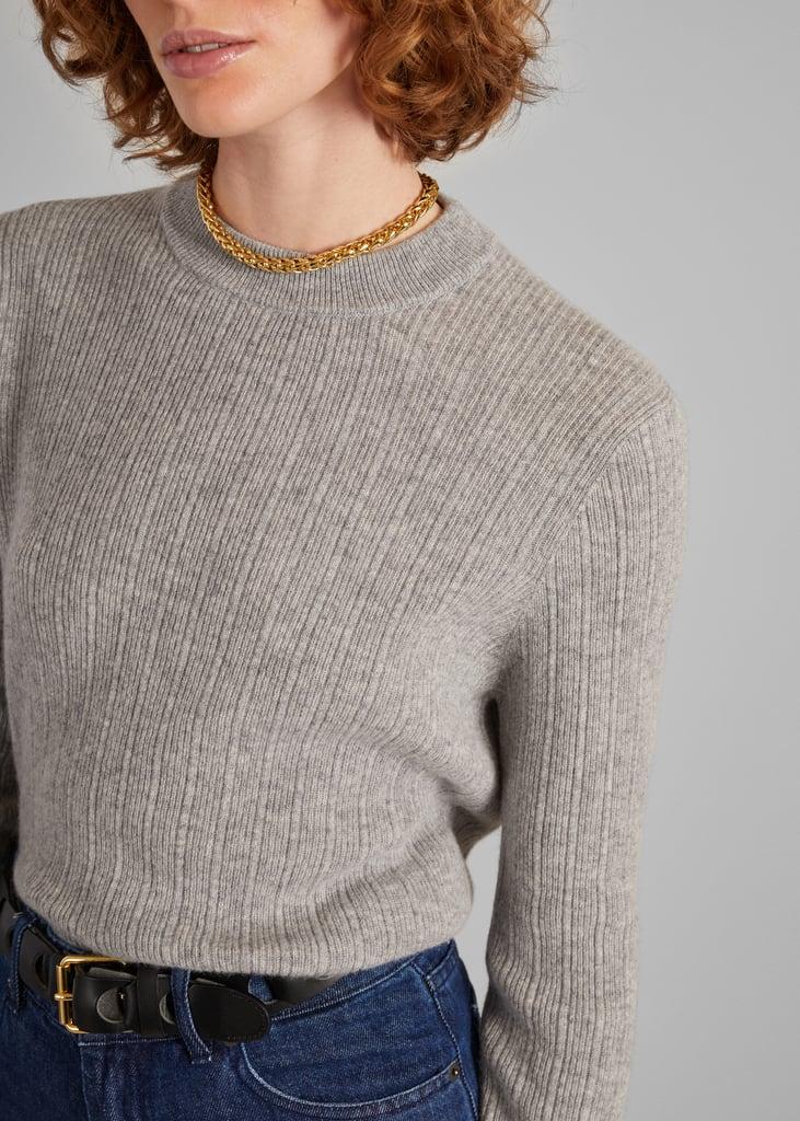 L'exception Pull En Laine Rainurée Mérinos Extrafine Gris Léger L'Exception Paris