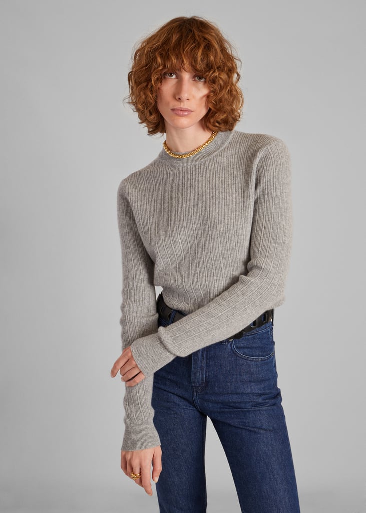 l'exception Pull en laine rainurée mérinos extrafine Gris Léger L'Exception Paris