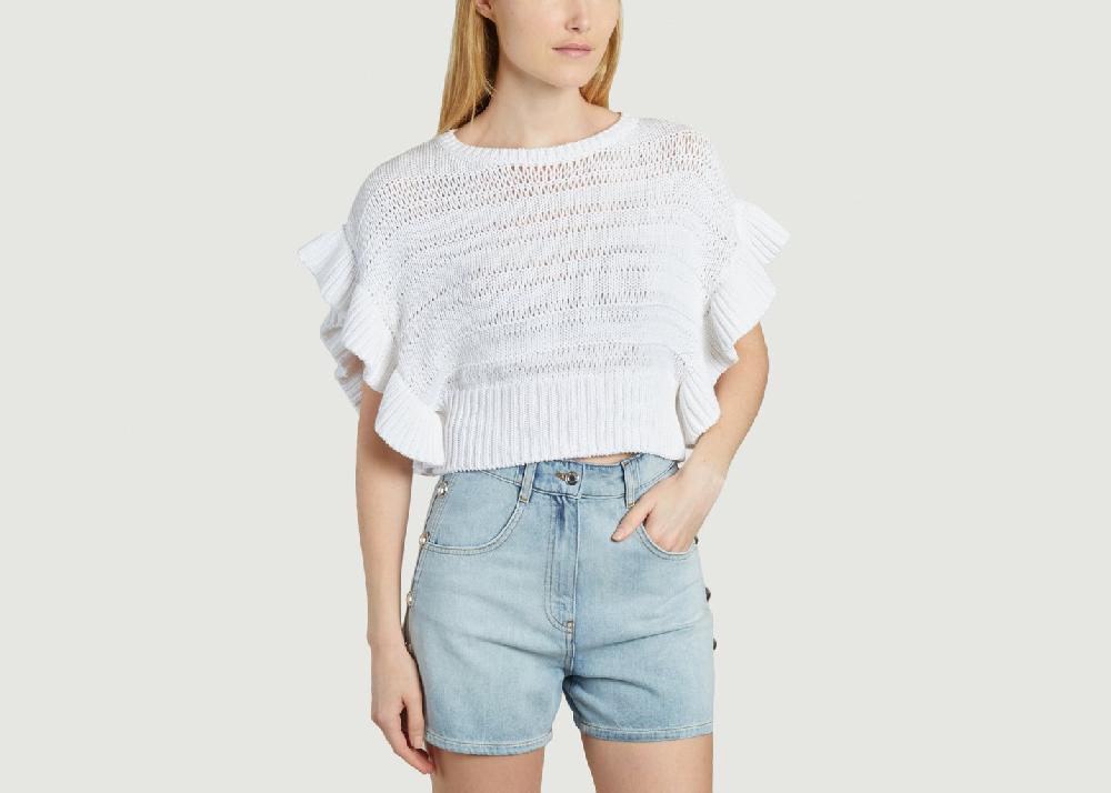 l'exception Pull en maille croisée Ouzna Blanc IRO Paris