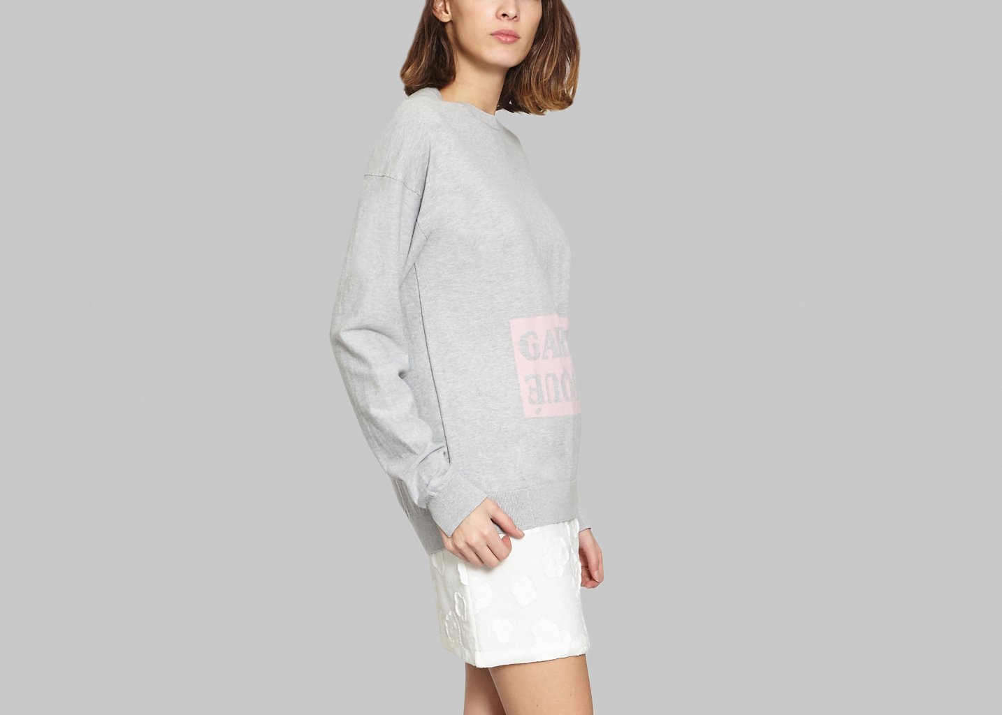 L'exception Pull Intarsia Garçon Manqué Gris Sonia By Sonia Rykiel