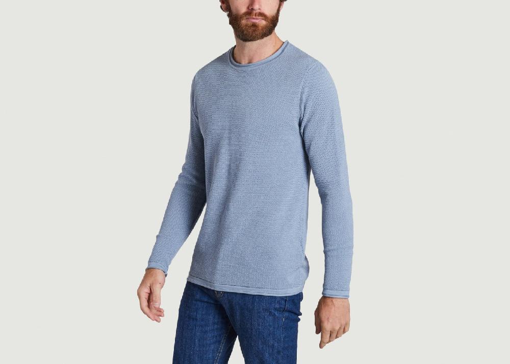 L'exception Pull Léger En Coton Bio Bleu Knowledge Cotton Apparel