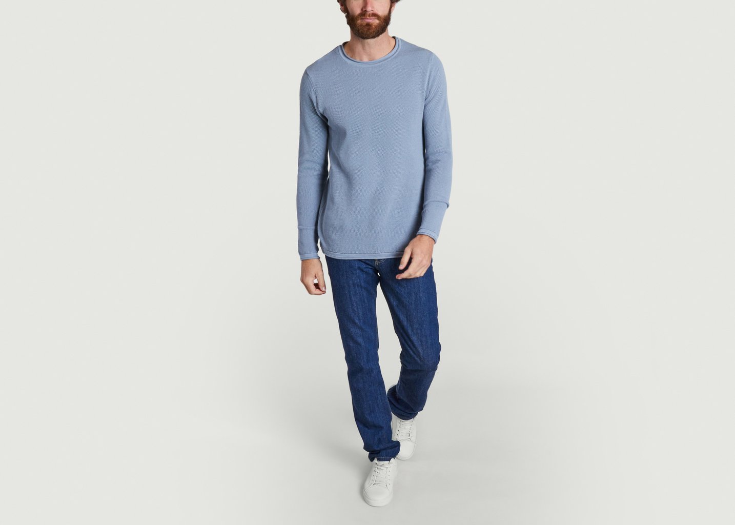 L'exception Pull Léger En Coton Bio Bleu Knowledge Cotton Apparel