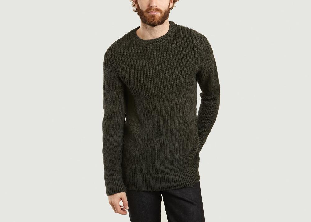 L'exception Pull Mérinos Dark Olive Vert Foncé M.X Maxime Simoëns