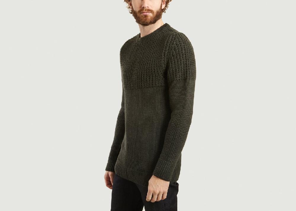 L'exception Pull Mérinos Dark Olive Vert Foncé M.X Maxime Simoëns