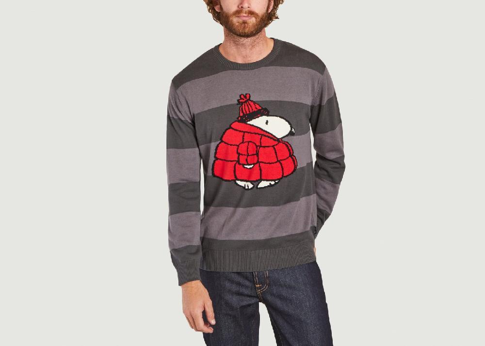 l'exception Pull Mora Snoopy Puffer Dedicated Brand x Snoopy Gris Dedicated Brand