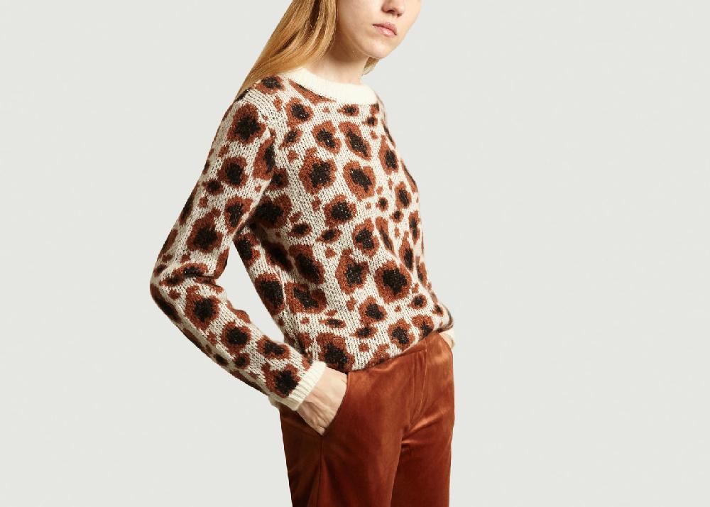 L'exception Pull Motif Fantaisie Praline Marron La Petite Française
