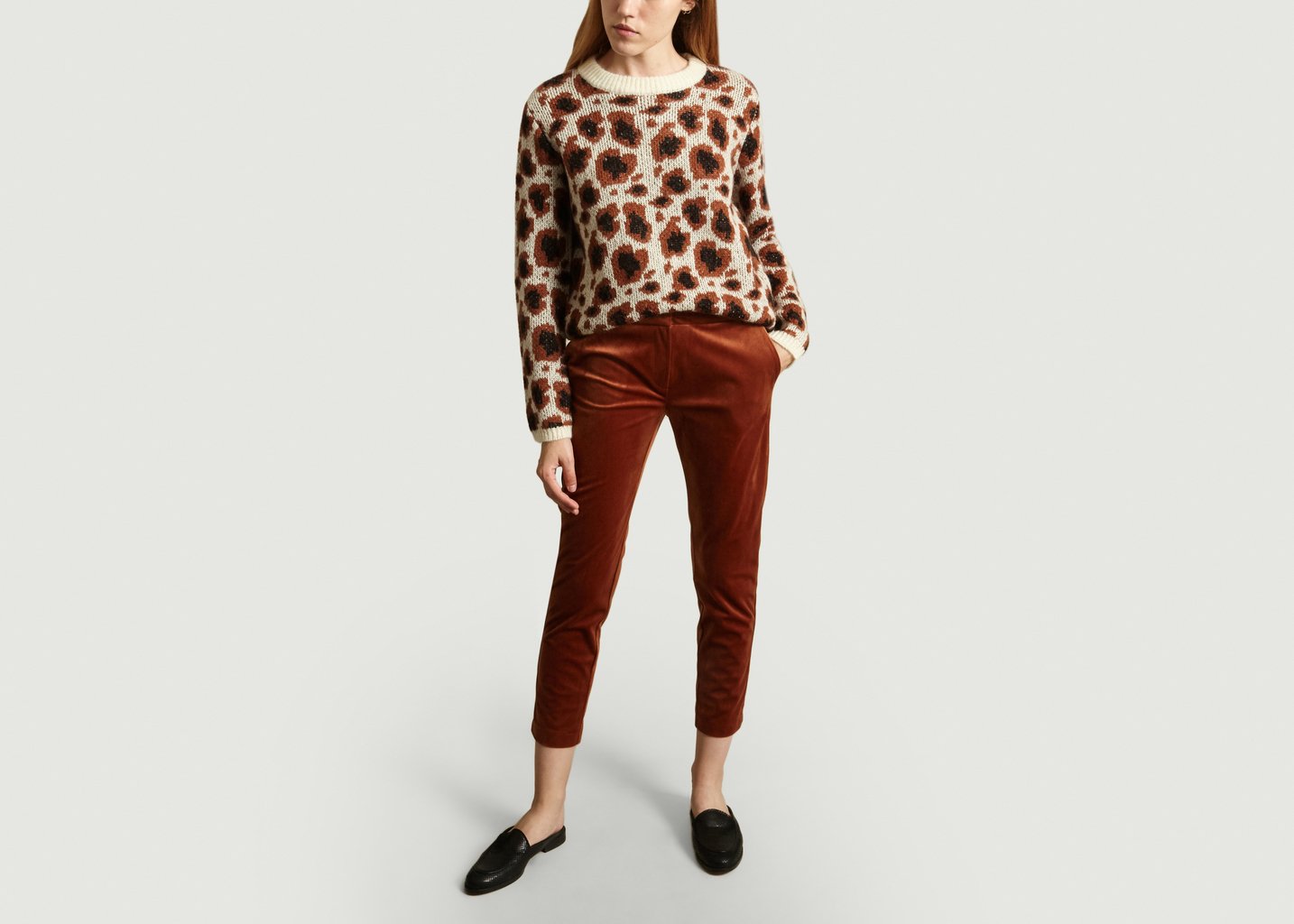 L'exception Pull Motif Fantaisie Praline Marron La Petite Française