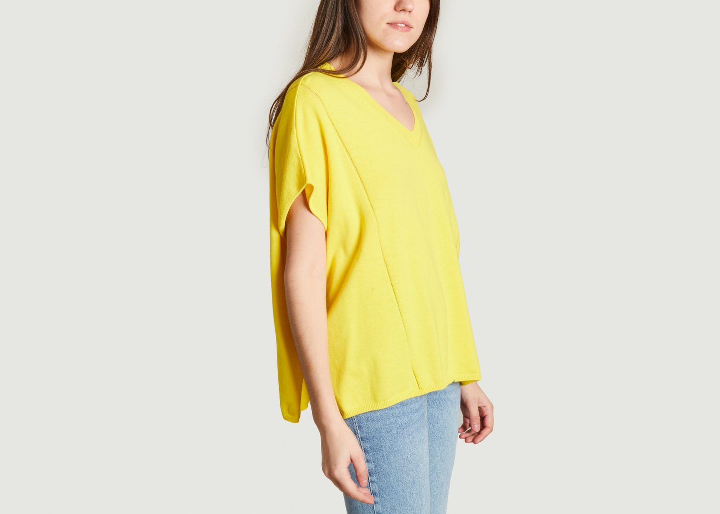 L'exception Pull Poncho Lisandre Jaune Absolut Cashmere