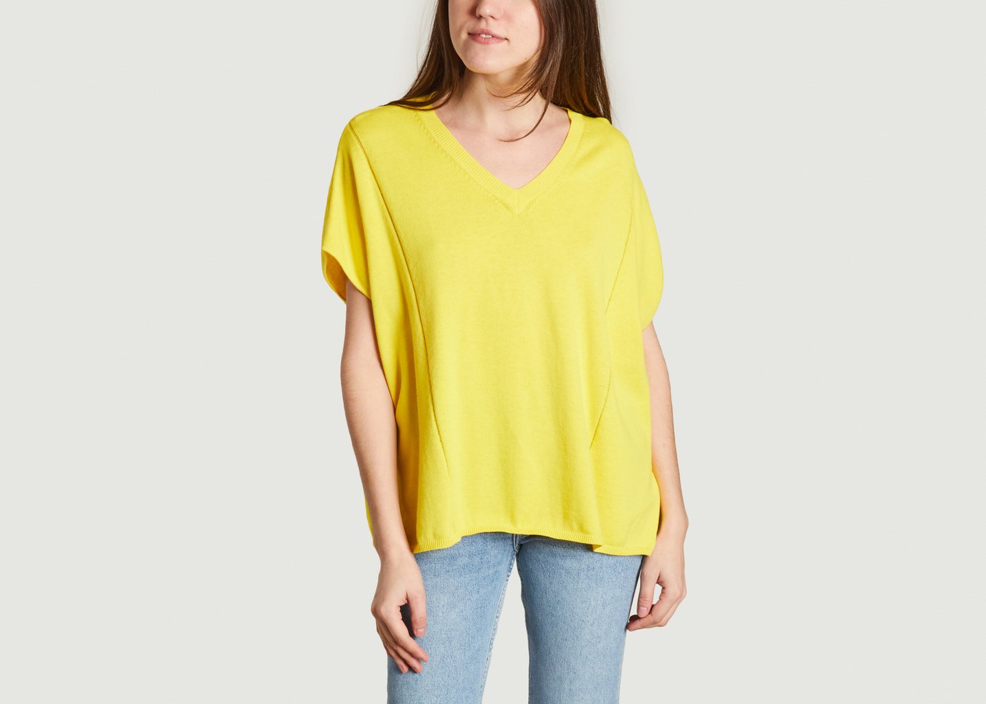 l'exception Pull poncho Lisandre Jaune Absolut cashmere