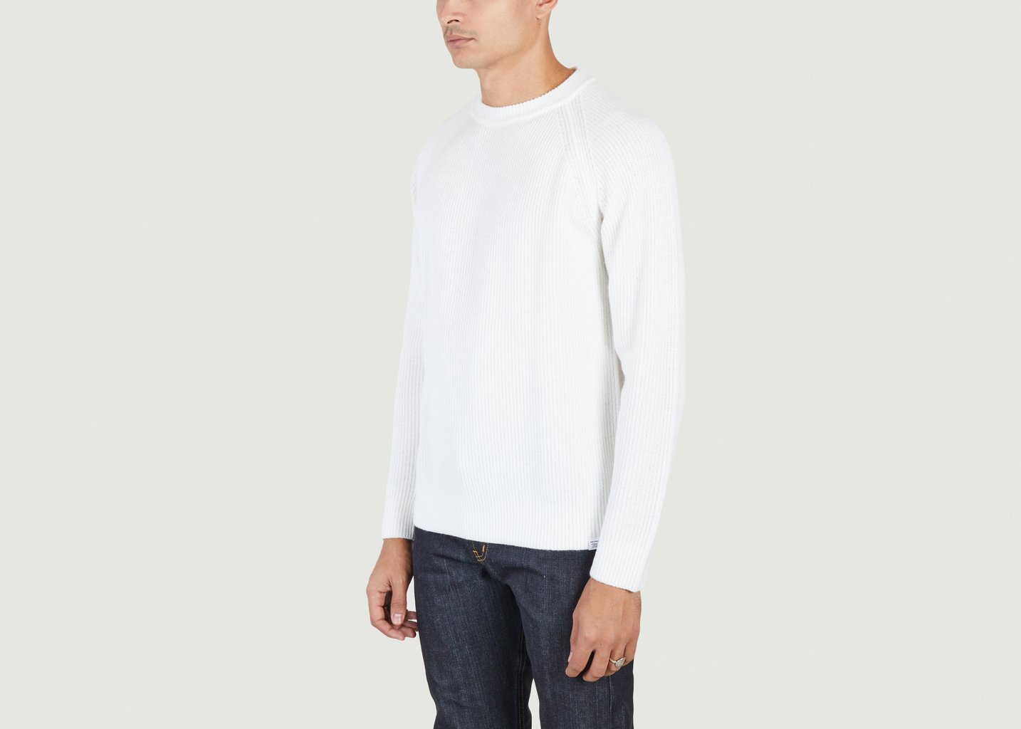 L'exception Pull Roald En Laine Et Coton Ecru Norse Projects
