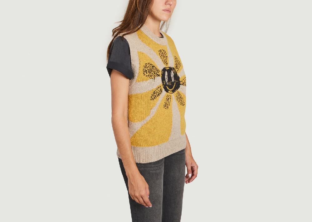 L'exception Pull Sans Manches Flower Boner Beige Carne Bollente