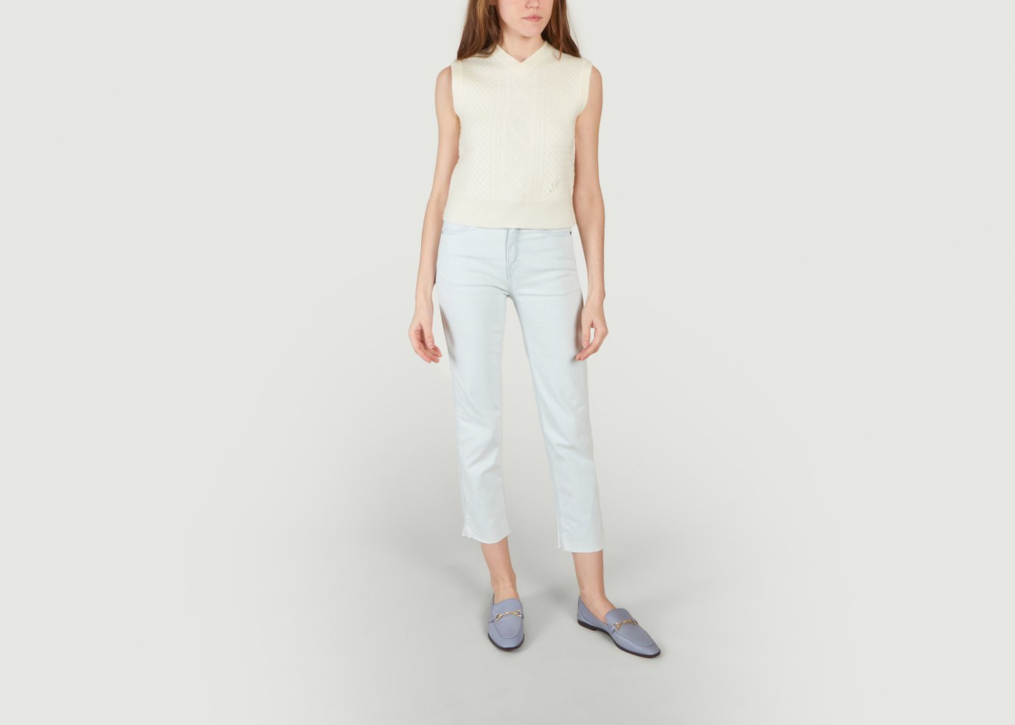 L'exception Pull Sans Manches Reunited Cable Vest Ecru Axel Arigato
