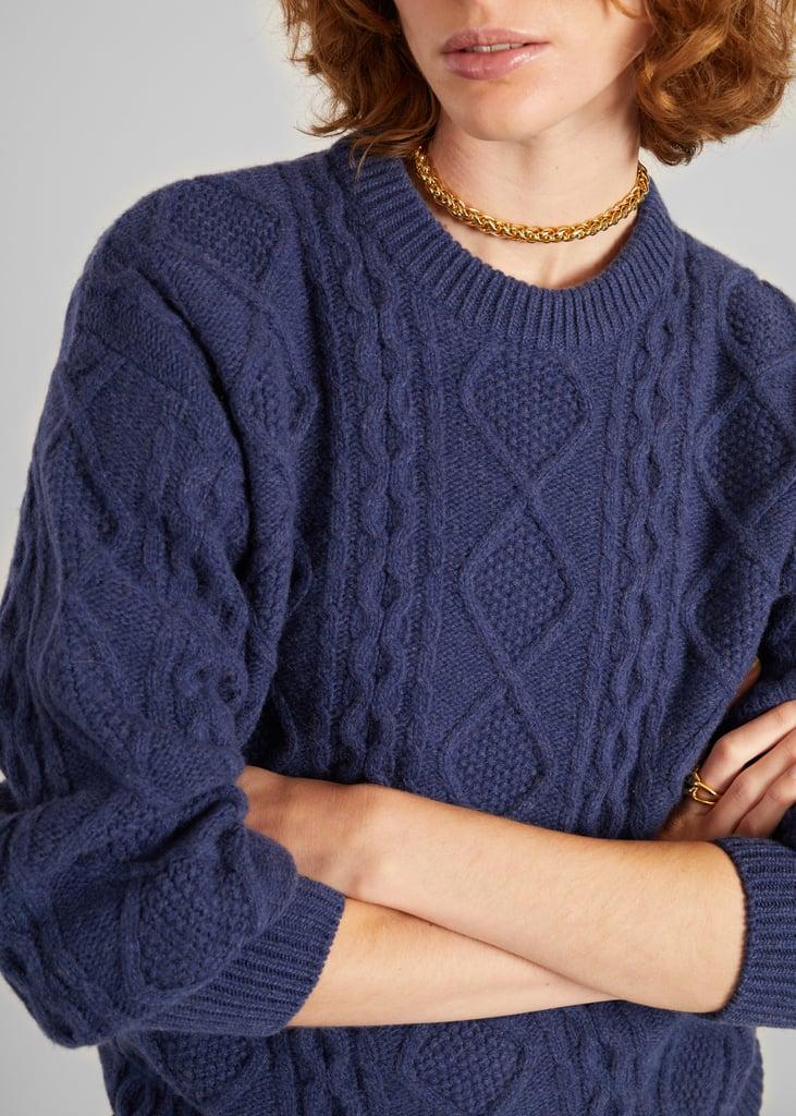 L'exception Pull Torsadé En Laine Recyclée Bleu Marine L'Exception Paris