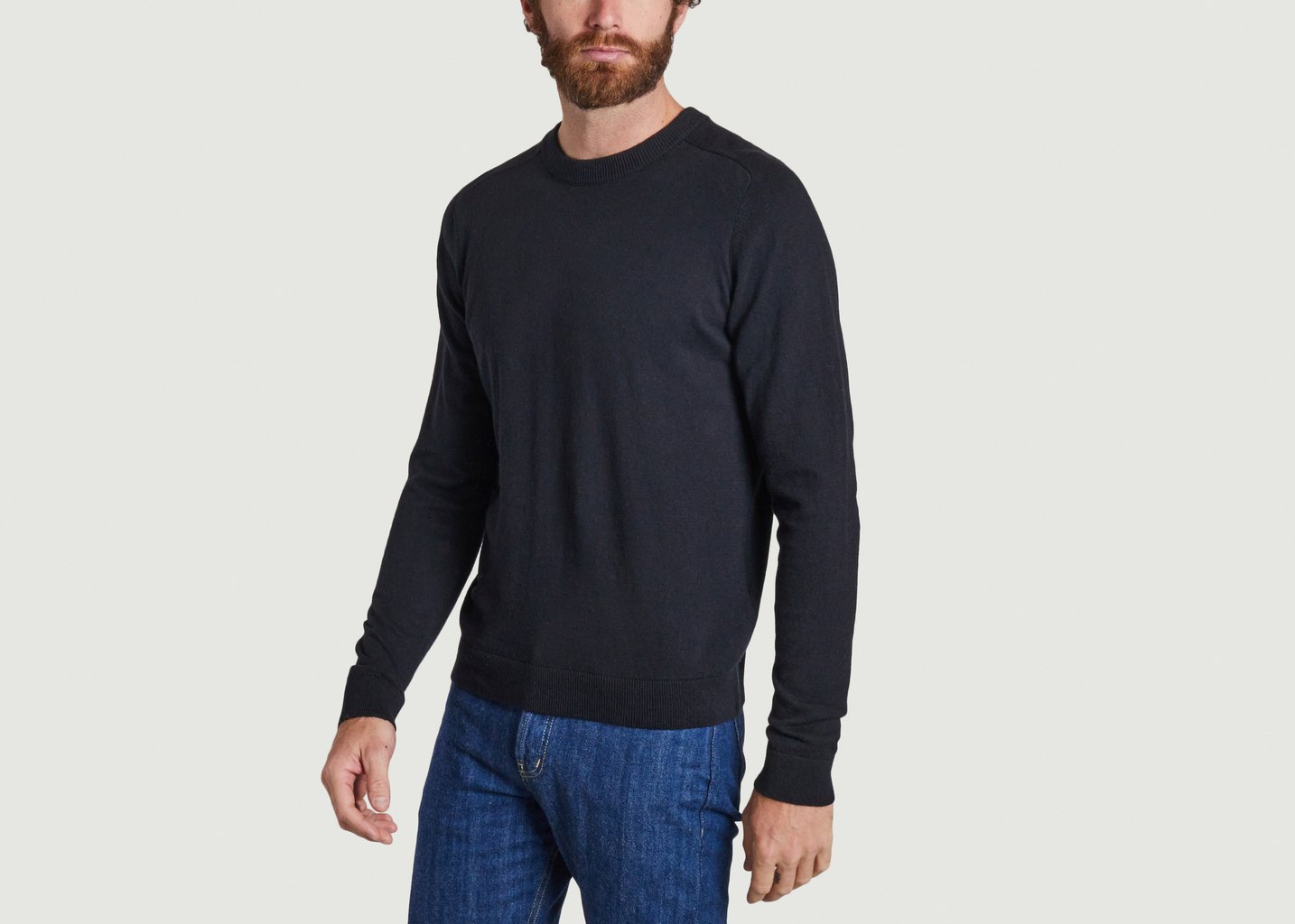 L'exception Pull Uni En Coton Bio Et Chanvre Noir Knowledge Cotton Apparel
