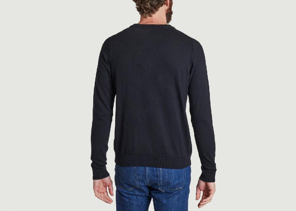L'exception Pull Uni En Coton Bio Et Chanvre Noir Knowledge Cotton Apparel
