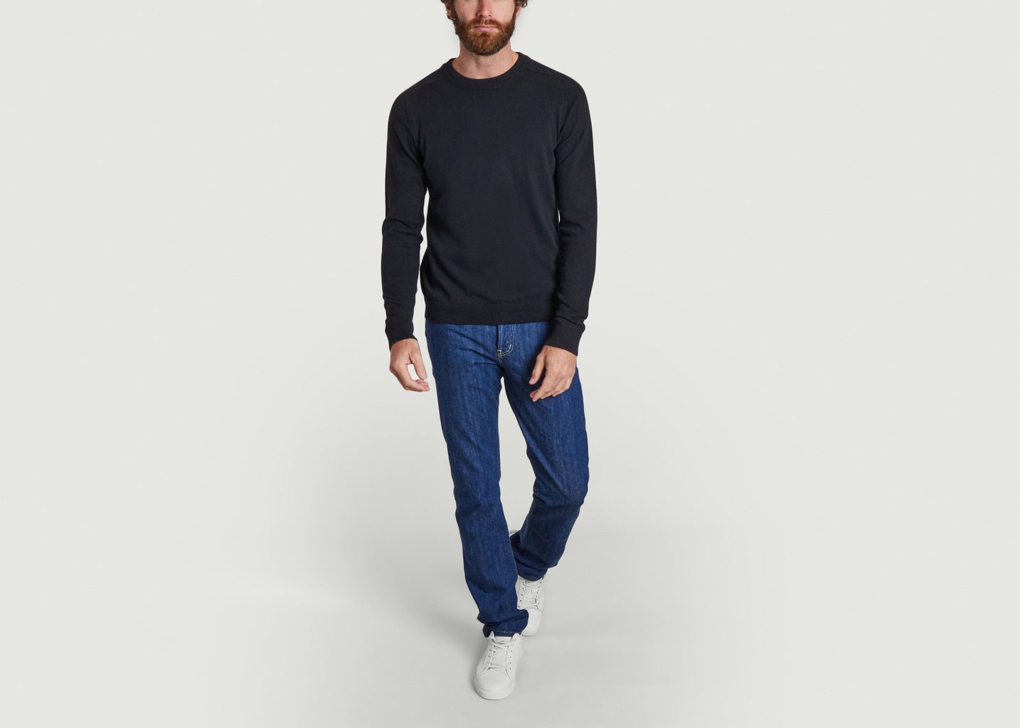L'exception Pull Uni En Coton Bio Et Chanvre Noir Knowledge Cotton Apparel