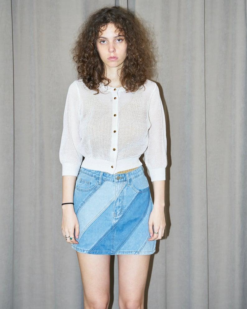 L'exception Rita Patchwork Mini Jupe En Jean Denim Erotokritos