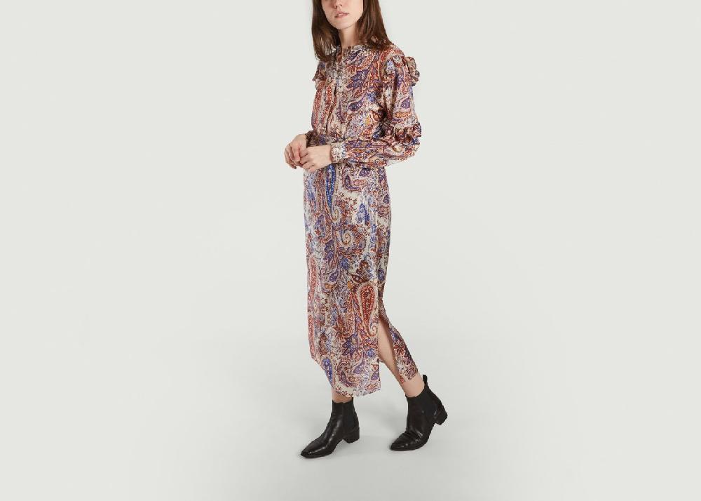 L'exception Robe Arlo Paisley En Toile De Soie Italienne Multicolore Roseanna