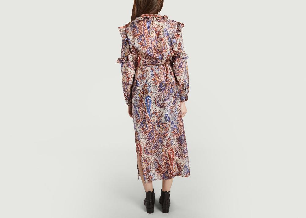 L'exception Robe Arlo Paisley En Toile De Soie Italienne Multicolore Roseanna