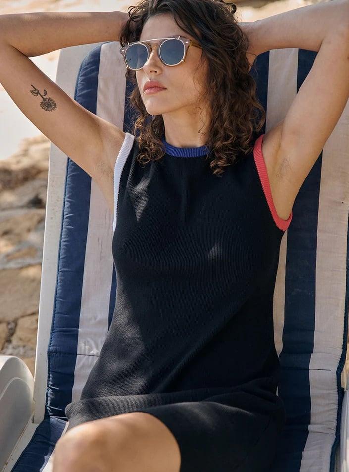 L'exception Robe Béatrice Noir Lafrançaise Mailles In France