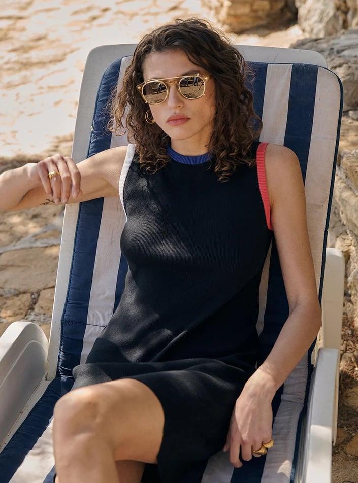L'exception Robe Béatrice Noir Lafrançaise Mailles In France