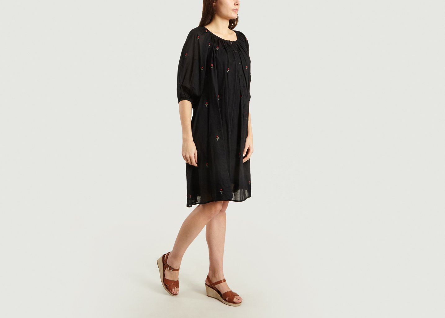 L'exception Robe Brodée Begonia Noir Mes Demoiselles