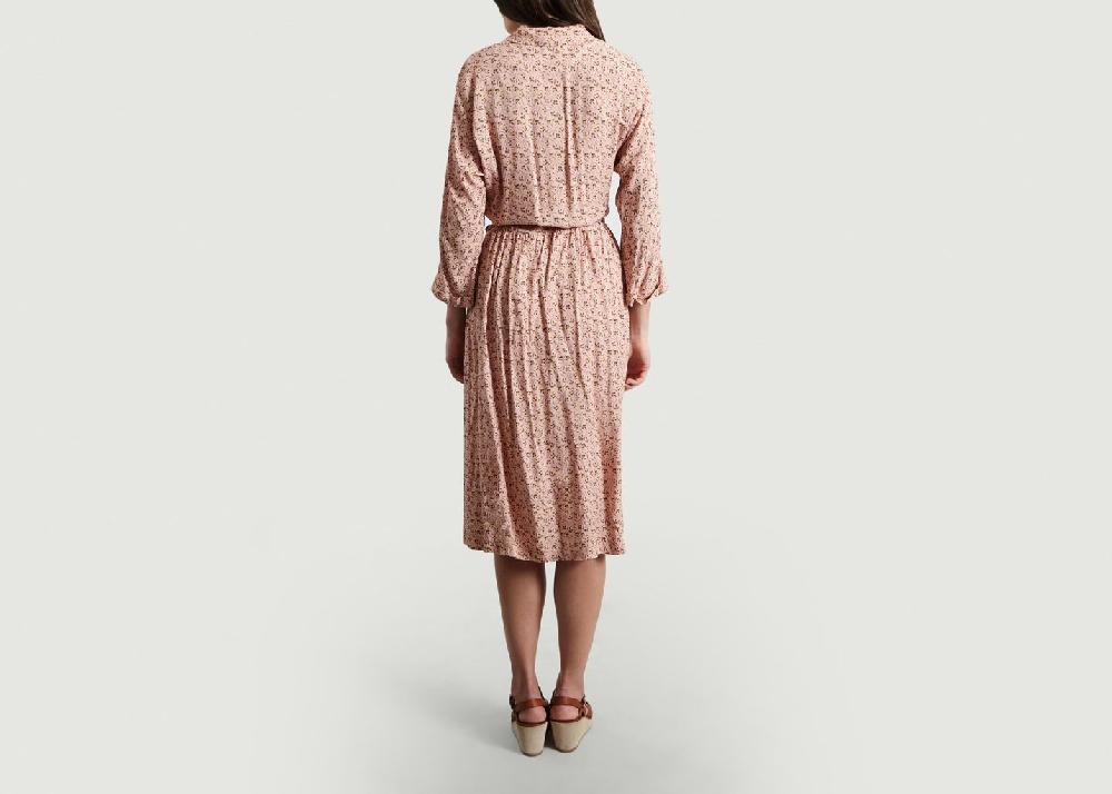 L'exception Robe Cache Coeur à Fleurs Arto Rose Pâle Bellerose