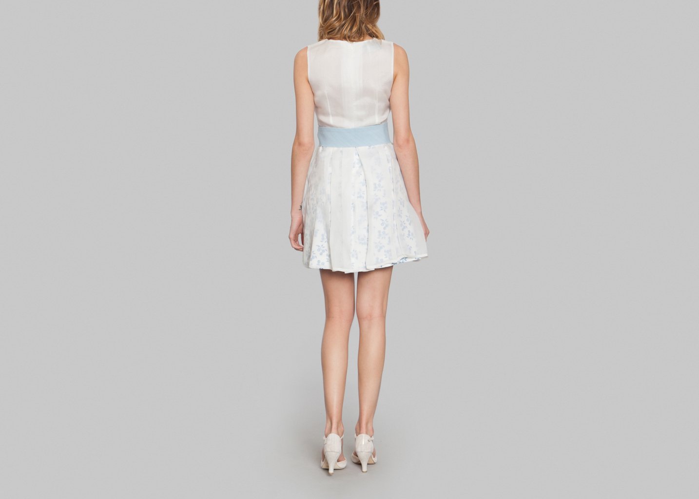 L'exception Robe Ceinturée Blue Apples Bleu Clair Nathalie Fordeyn