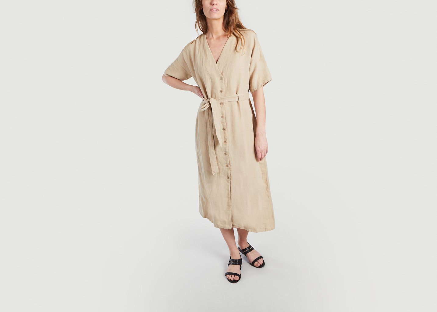 L'exception Robe Ceinturée En Lin India Sable People Tree