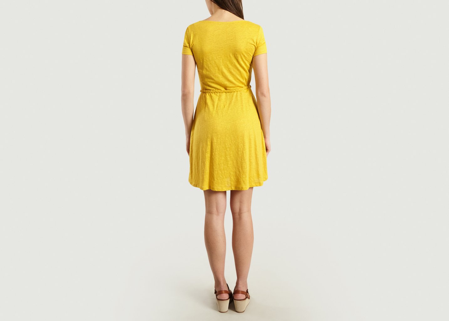 L'exception Robe Ceinturée Jaune Majestic Filatures