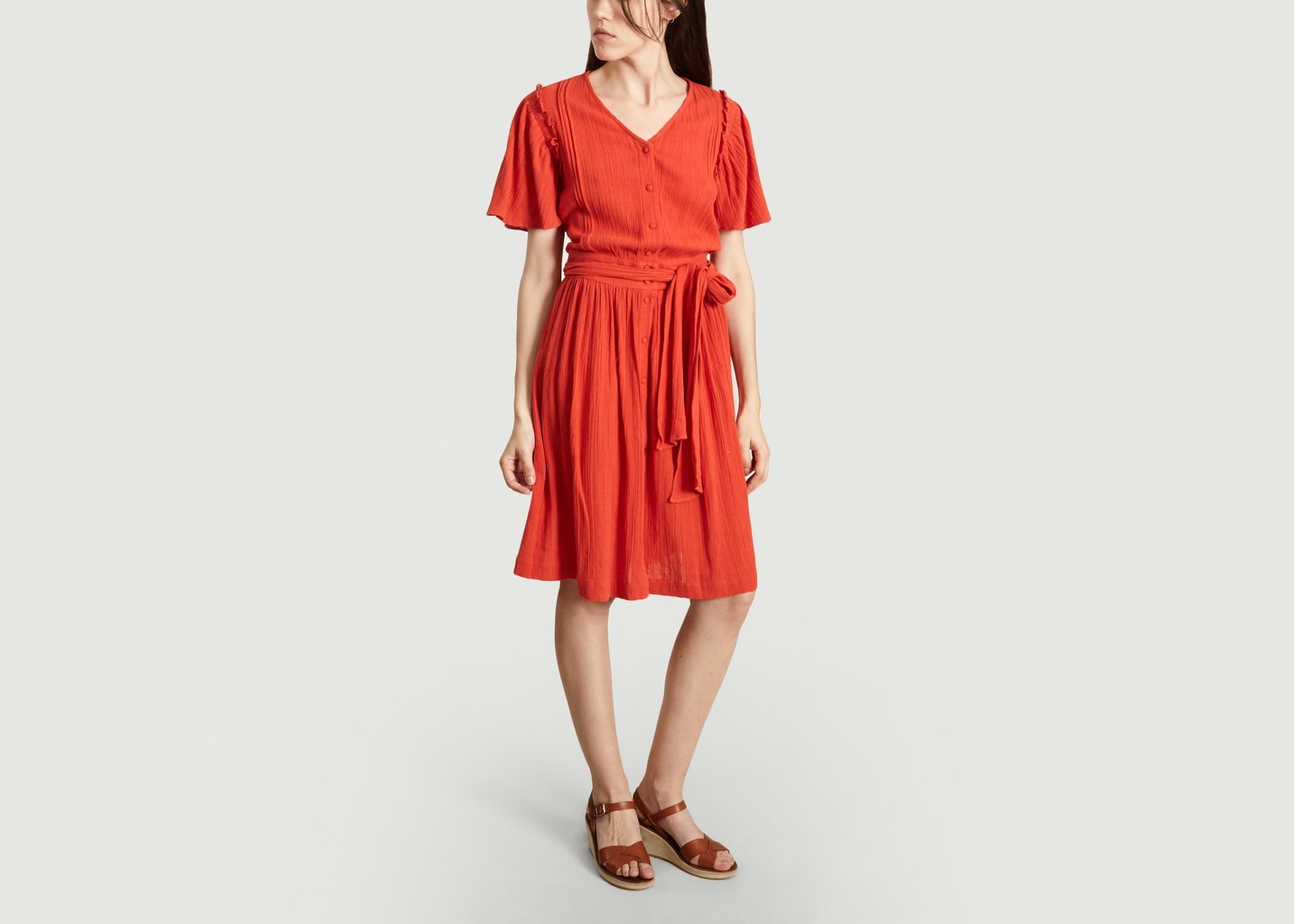 L'exception Robe Ceinturée Manches Courtes Velha Corail Sessùn
