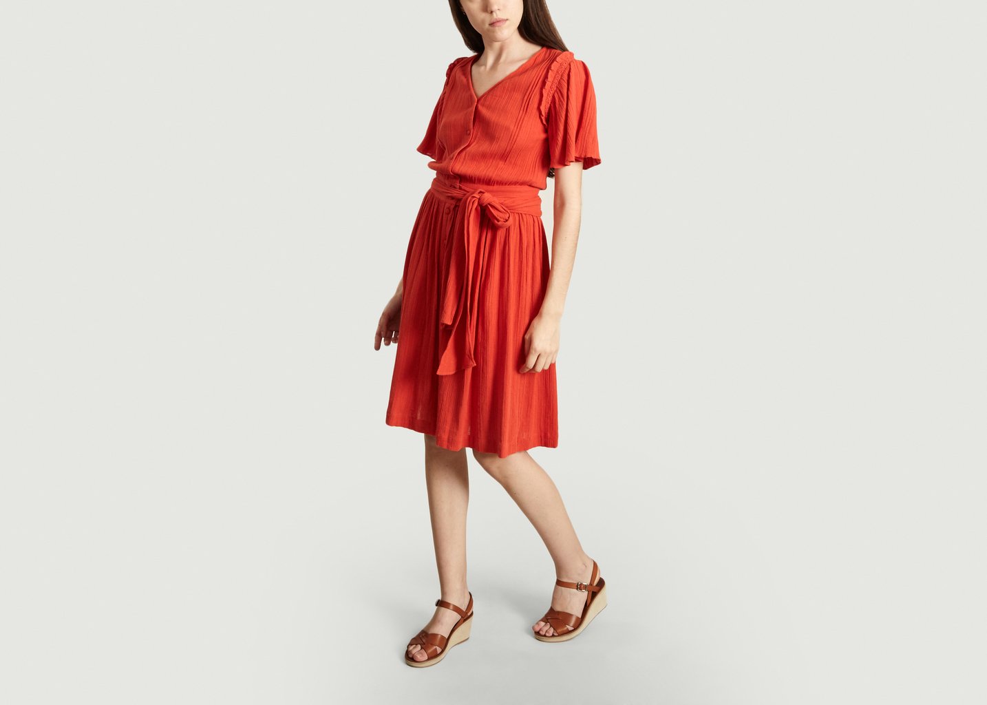 L'exception Robe Ceinturée Manches Courtes Velha Corail Sessùn
