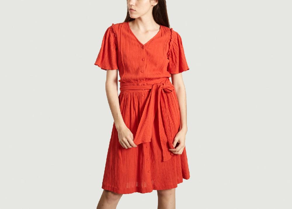 l'exception Robe Ceinturée Manches Courtes Velha Corail Sessùn