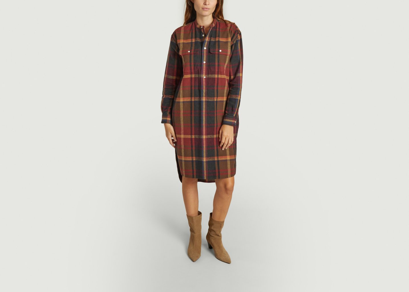 L'exception Robe Chemise à Carreaux Imprimé Polo Ralph Lauren