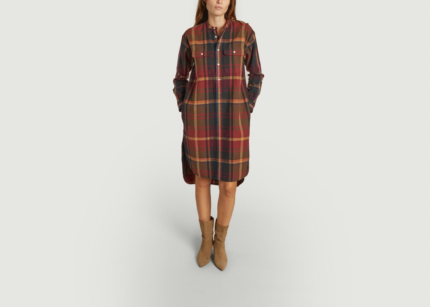 L'exception Robe Chemise à Carreaux Imprimé Polo Ralph Lauren